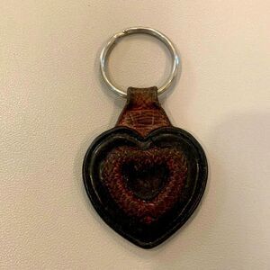 Vintage Brighton Leather Heart Keychain